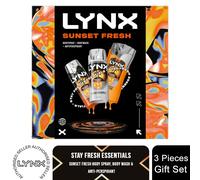 Lynx Sunset Fresh Trio Men's Grooming Gift Set Body Spray, Body Wash & Deodorant