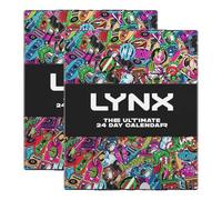 Lynx THE ULTIMATE 24-Day Christmas Calendar with Lynx, Black, Gold, Blue Lavender, Jungle Fresh Body Wash, Body Spray, Deodorant, Antiperspirant with 8x Gift Items Set for Him,2pk