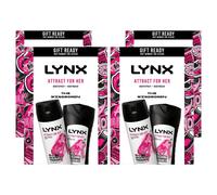 Lynx THE WING WOMEN Attract For Her 48Hrs Odour Protection Body Spray 150 ml and 12Hrs Refreshing Fragrance Body Wash 225 ml 2 Pieces Ready to Wrap