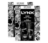 Lynx THE WINGMEN Black 48Hrs Odour Protection Body Spray 150 ml and 12Hrs Refreshing Fragrance Body Wash 225 ml 2 Pieces Ready to Wrap Gift Set for Him,2pk