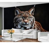 Lynx Wallpapers Nature Wallpaper Murals for Walls Animal Wallpaper Mural Black Wall Paper for Bedrooms Kids Living Room 100X70cm