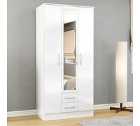 Lynx White Gloss 3 Door Combi Wardrobe