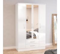 Lynx White Gloss 4 Door Combi Wardrobe