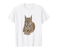 Lynx Wild Cat Wildlife Animal Value Graphic T-Shirt, Men, White, XL