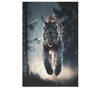 Lynx Wooden Jigsaw Puzzles for Adults 1000 Piece Puzzle for Kids & Teens, Fun Educational Games for Family Game Night （78×53cm）