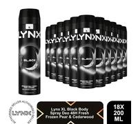 Lynx Black Aerosol Body Spray Men's Deodorant Spray with a frozen pear & cedarwood scent for 48 hours of odour-busting, high definition fragrance 200 ml