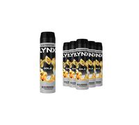 Lynx Men Gold DeodorantBody Spray Antiperspirant with ProScent technology and an oud wood & fresh vanilla scent for 72 hours protection against odour and wetness 200 ml, Pack of 6