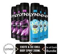 Unilever Lynx 48H Fresh Deodorant Bodyspray, Ice Chill 200ml