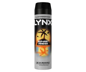Lynx XL Sunset Fresh Antiperspirant Deodorant Spray for Men 200ml 72H Invisible Sweat Protection Mango & Mandarin Fragrance Lynx Antiperspirant Spray for Men Aerosol