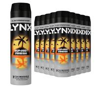 Lynx XL Sunset Fresh Antiperspirant Multipack With Mango and Mandarin Scent Long Lasting Fragrance with 72 Hours Invisible Sweat Protection Deodorant Spray for Men 200 ml, 12 Pack