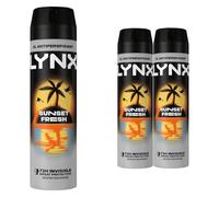 Lynx XL Sunset Fresh Antiperspirant Deodorant Spray for Men 200ml Pack of 3 72H Invisible Sweat Protection Mango & Mandarin Fragrance Lynx Antiperspirant Spray