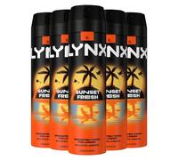 Lynx XL Sunset Fresh Deodorant for Men Multipack With Mango and Mandarin Scent Long Lasting Fragrance with 48 Hours All over Freshness Aluminium Free Body Spray 200 ml, 5 Pack