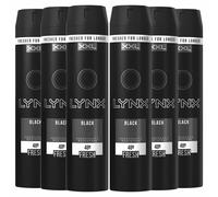 Lynx XXL 48H Fresh Deodorant Body Spray, Black, 6 Pack, 250ml