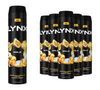 Lynx XXL 48H Fresh Deodorant Body Spray, Gold, 6 Pack, 250ml