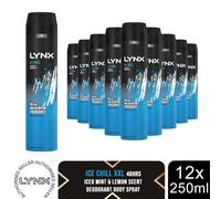 Lynx XXL Aerosol Deodorant Body Spray Ice Chill 48H Protection 250ml, 12Pack