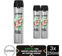 Lynx XXL Africa 72H Sweat Protection Anti-Perspirant Deodorant 3x250ml