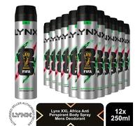 Lynx XXL Africa Anti Perspirant Body Spray 250ml 12 Pack Mens Deodorant