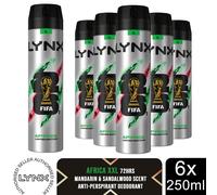 Lynx XXL Africa Anti Perspirant Body Spray 250ml 6 Pack Mens Deodorant