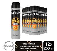 Lynx XXL Anti-Perspirant 72-Hour Sweat Protection Deodorant Spray 250ml, 12 Pack