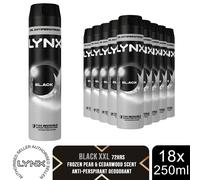 Lynx XXL Anti-perspirant Deodorant Body Spray Black 72H protection 250ml, 18pack