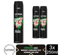 Lynx XXL Body Spray 48-Hour High Definition Fragrance Deodorant for Men, 3x250ml