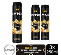 Lynx XXL Body Spray 48-Hour High Definition Fragrance Deodorant for Men, 3x250ml
