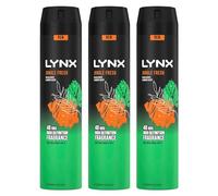 Lynx XXL Body Spray Jungle Fresh 48H High Definition Fragrance with Sweat Protection Deodorant Spray for Men with Unique Scent of Palm Leaves and Amber, 250ml Pack of 3
