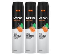 Lynx XXL Antiperspirant Jungle Fresh 72H Long Lasting Sweat and Odour Protection Deodorant Spray for Men with Unique Scent of Palm Leaves and Amber, 250ml Pack of 3