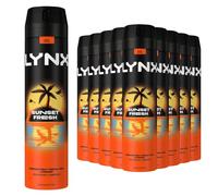 Lynx XXL Sunset Fresh Men's Deodorant Multipack With Mango and Mandarin Scent Long Lasting Fragrance with 48 Hours All over Freshness Aluminium Free Body Spray 250 ml, 12 Pack