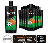 Lynx XXXL Shower Gel 12pk 700ml- Epic Fresh, Africa, Black, Jungle, Sunset Fresh