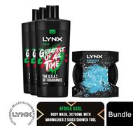 Lynx 3in1 Body Wash Set – XXXL Shower Gel 700ml with Manwasher 2-sided Tool