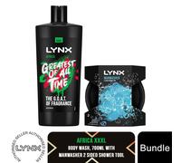 Lynx 3in1 Body Wash Set – XXXL Shower Gel 700ml with Manwasher 2-sided Tool
