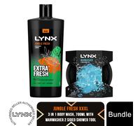 Lynx 3in1 Body Wash Set – XXXL Shower Gel 700ml with Manwasher 2-sided Tool