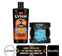 Lynx 3in1 Body Wash Set – XXXL Shower Gel 700ml with Manwasher 2-sided Tool