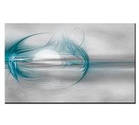 Lynxart 5 Dreams New Teal black grey wall art Large room wallart painting stretched and framed ready to hang. Abstract giclee seascape artwork 5 sizes for home office living room kitchen100 x 50cm