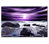 Lynxart Room wallart Canvas stretched and framed ready to hang. Abstract giclee artwork decoration for home office living kitchen Mixture Purple 80 x 50cm