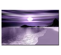 Lynxart - Venus - New Purple seascape wall art Large room wallart stretched and framed ready to hang. Abstract painting giclee artwork 1 piece decoration for home office living kitchen (65cm x 45cm)