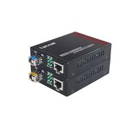 Lynxcel Gigabit Fiber to Ethernet Media Converter, Single Mode Fiber Media Converter with 2Pack Bidi SFP SMF LC Module, 10/100/1000Base-TX to 1000Base-FX SFP to RJ45 Converter, up to 20km