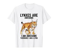 Lynxes are Awesome I Am Awesome Therefore I Am A Lynx Value Graphic T-Shirt, Men, White, L