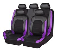 LYNYQ Car Seat Covers for Nissan Note E11 2005 2006 2007 2008 2009 2010 2011 2012 2013, PU Leather Waterproof Breathable Full Set Seat Protectors Non-Slip Seat Cushion Accessories,A-Purple