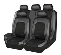 LYNYQ Car Seat Covers for Nissan Note E11 2005 2006 2007 2008 2009 2010 2011 2012 2013, PU Leather Waterproof Breathable Full Set Seat Protectors Non-Slip Seat Cushion Accessories,A-Grey
