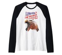 Lynyrd Skynyrd Americana Eagle Free Bird Retro Rock US Flag Raglan Baseball Tee
