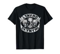 Lynyrd Skynyrd Biker Patch Skull Bones Vintage Classic Rock T-Shirt