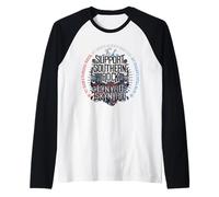 Lynyrd Skynyrd Classic Support Southern Rock Biker 70s Gifts Raglan Baseball Tee