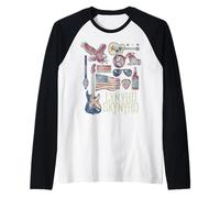 Lynyrd Skynyrd Collage Sweet Home Alabama US Flag Band Biker Raglan Baseball Tee