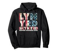 Lynyrd Skynyrd Flag Logo US Stars Stripes 70s Rock Southern Pullover Hoodie