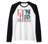 Lynyrd Skynyrd Flag Logo US Stars Stripes 70s Rock Southern Raglan Baseball Tee