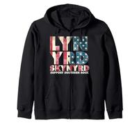 Lynyrd Skynyrd Flag Logo US Stars Stripes 70s Rock Southern Zip Hoodie
