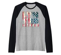 Lynyrd Skynyrd Flag Logo US Stars Stripes 70s Southern Rock Raglan Baseball Tee