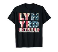 Lynyrd Skynyrd Flag Logo US Stars Stripes 70s Southern Rock T-Shirt